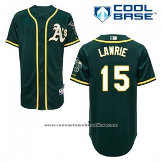 Camiseta Beisbol Hombre Oakland Athletics Brett Lawrie 15 Verde Alterno Cool Base