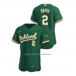 Camiseta Beisbol Hombre Oakland Athletics Khris Davis Autentico 2020 Alterno Verde