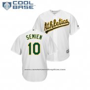 Camiseta Beisbol Hombre Oakland Athletics Marcus Semien Cool Base Primera Blanco