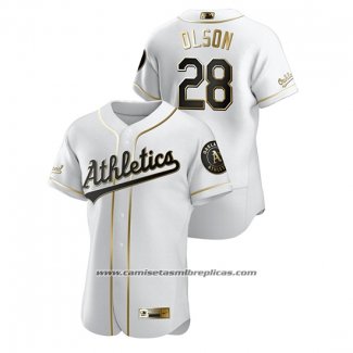 Camiseta Beisbol Hombre Oakland Athletics Matt Olson Golden Edition Autentico Blanco