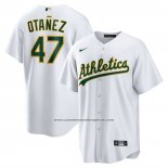 Camiseta Beisbol Hombre Oakland Athletics Michel Otanez Primera Replica Blanco