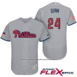 Camiseta Beisbol Hombre Philadelphia Phillies 2017 Estrellas y Rayas Roman Quinn Gris Flex Base
