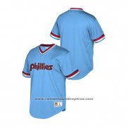 Camiseta Beisbol Hombre Philadelphia Phillies Cooperstown Collection Mesh Wordmark V-Neck Azul