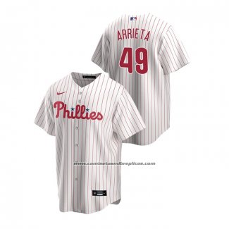 Camiseta Beisbol Hombre Philadelphia Phillies Jake Arrieta Replica Primera Blanco