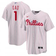 Camiseta Beisbol Hombre Philadelphia Phillies NO 1 Dad Primera Replica Blanco