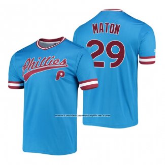 Camiseta Beisbol Hombre Philadelphia Phillies Nick Maton Cooperstown Collection Stitches Azul