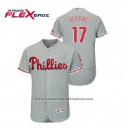 Camiseta Beisbol Hombre Philadelphia Phillies Rhys Hoskins Flex Base Gris