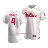 Camiseta Beisbol Hombre Philadelphia Phillies Scott Kingery Autentico Primera Blanco