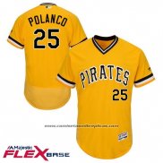 Camiseta Beisbol Hombre Pittsburgh Pirates Gregory Polanco Autentico Collection Oro Flex Base