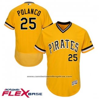 Camiseta Beisbol Hombre Pittsburgh Pirates Gregory Polanco Autentico Collection Oro Flex Base