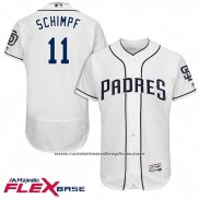 Camiseta Beisbol Hombre San Diego Padres 11 Ryan Schimpf Blanco 2017 Flex Base