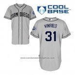 Camiseta Beisbol Hombre San Diego Padres Dave Winfield 31 Gris Cool Base