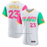 Camiseta Beisbol Hombre San Diego Padres Fernando Tatis Jr. 2022 City Connect Autentico Blanco