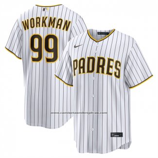 Camiseta Beisbol Hombre San Diego Padres Gage Workman Primera Replica Blanco