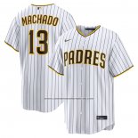 Camiseta Beisbol Hombre San Diego Padres Manny Machado Primera Replica Blanco