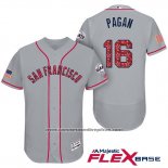 Camiseta Beisbol Hombre San Francisco Giants 2017 Estrellas y Rayas Angel Pagan Gris Flex Base