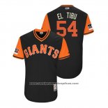 Camiseta Beisbol Hombre San Francisco Giants Reyes Moronta 2018 LLWS Players Weekend El Tibu Negro