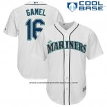 Camiseta Beisbol Hombre Seattle Mariners Ben Gamel Blanco Cool Base