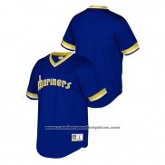 Camiseta Beisbol Hombre Seattle Mariners Cooperstown Collection Mesh Wordmark V-Neck Azul