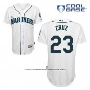 Camiseta Beisbol Hombre Seattle Mariners Nelson Cruz 23 Blanco Primera Cool Base