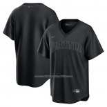 Camiseta Beisbol Hombre Seattle Mariners Replica Negro