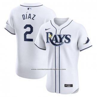 Camiseta Beisbol Hombre Tampa Bay Rays Yandy Diaz Primera Elite Blanco