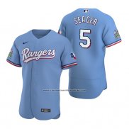 Camiseta Beisbol Hombre Texas Rangers Corey Seager Autentico Alterno Azul