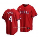 Camiseta Beisbol Hombre Texas Rangers Khris Davis Replica Alterno Rojo