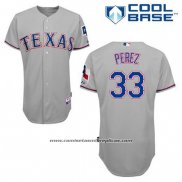 Camiseta Beisbol Hombre Texas Rangers Martin Perez 33 Gris Cool Base