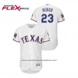 Camiseta Beisbol Hombre Texas Rangers Mike Minor Flex Base Autentico Collezione Blanco