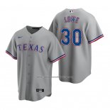 Camiseta Beisbol Hombre Texas Rangers Nathaniel Lowe Replica Road Gris