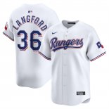 Camiseta Beisbol Hombre Texas Rangers Wyatt Langford Limited Blanco
