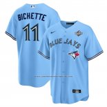 Camiseta Beisbol Hombre Toronto Blue Jays Bo Bichette 2025 World Series Alterno Replica Azul Claro