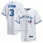 Camiseta Beisbol Hombre Toronto Blue Jays Myles Straw Primera Replica Blanco