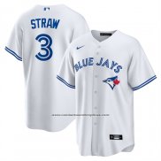 Camiseta Beisbol Hombre Toronto Blue Jays Myles Straw Primera Replica Blanco