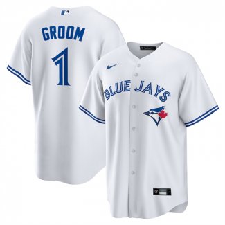 Camiseta Beisbol Hombre Toronto Blue Jays NO 1 Groom Primera Replica Blanco
