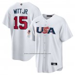 Camiseta Beisbol Hombre USA 2023 Bobby Witt Replica Blanco