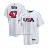 Camiseta Beisbol Hombre USA 2023 Jason Adam Replica Blanco