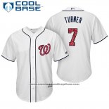 Camiseta Beisbol Hombre Washington Nationals 2017 Estrellas y Rayas Trea Turner Blanco Cool Base