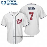 Camiseta Beisbol Hombre Washington Nationals 2017 Estrellas y Rayas Trea Turner Blanco Cool Base