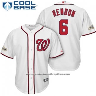 Camiseta Beisbol Hombre Washington Nationals 2017 Postemporada Anthony Rendon Blanco Cool Base