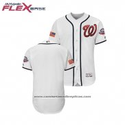 Camiseta Beisbol Hombre Washington Nationals 2018 Stars & Stripes Flex Base Blanco