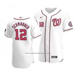 Camiseta Beisbol Hombre Washington Nationals Kyle Schwarber Autentico Primera Blanco