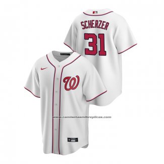 Camiseta Beisbol Hombre Washington Nationals Max Scherzer Replica Primera Blanco