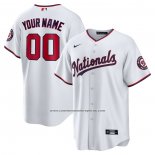 Camiseta Beisbol Hombre Washington Nationals Personalizada Replica Blanco