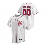 Camiseta Beisbol Hombre Washington Nationals Personalizada Replica Primera Blanco