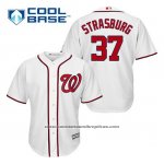 Camiseta Beisbol Hombre Washington Nationals Stephen Strasburg 37 Blanco Primera Cool Base
