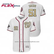 Camiseta Beisbol Hombre Washington Nationals Wander Suero 2019 Gold Program Flex Base Blanco