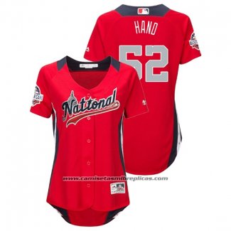 Camiseta Beisbol Mujer All Star Brad Hand 2018 Home Run Derby National League Rojo