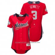Camiseta Beisbol Mujer All Star Scooter Gennett 2018 Home Run Derby National League Rojo